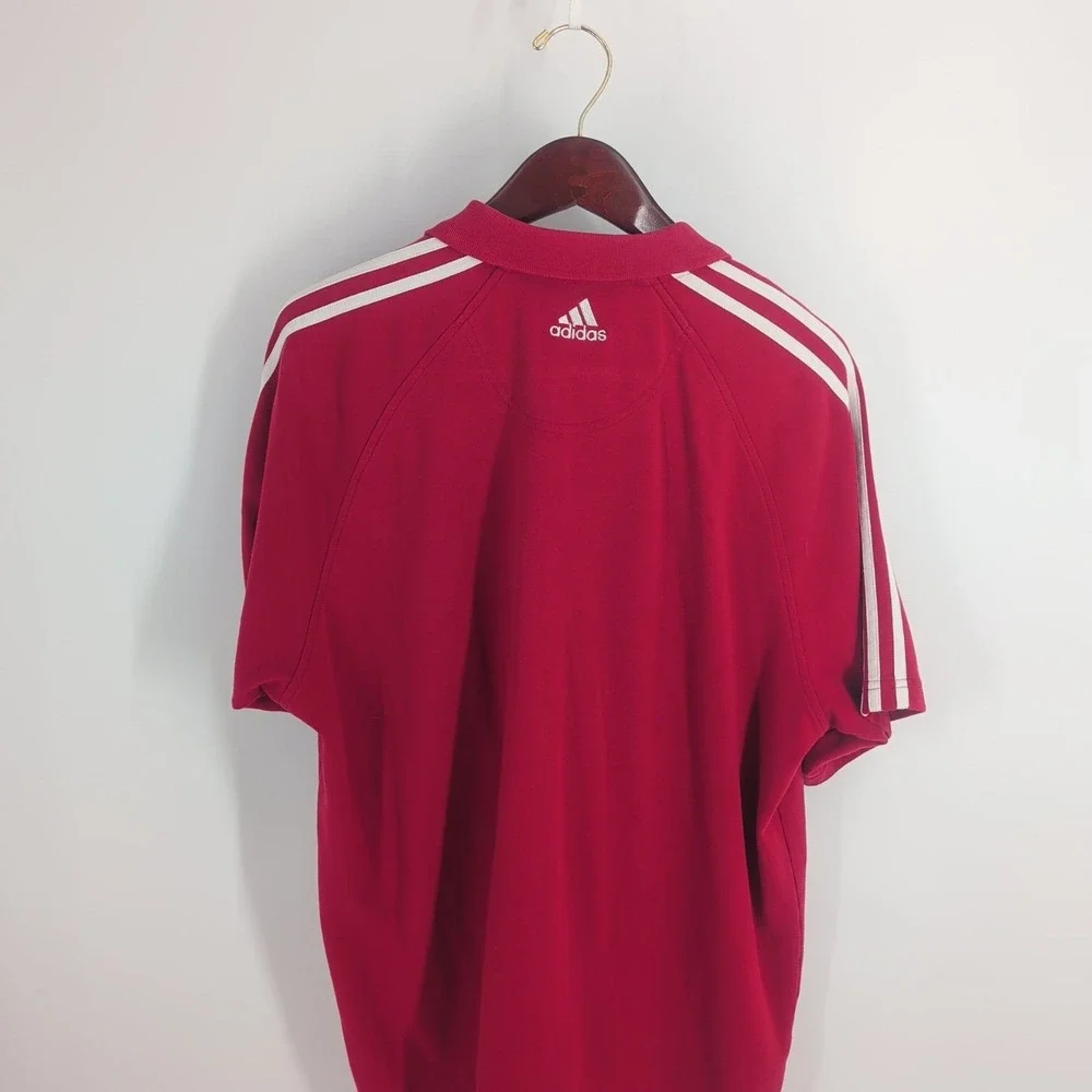 Washington State Cougars Football Adidas Mens Red Pullover Polo Shirt Size XL‎